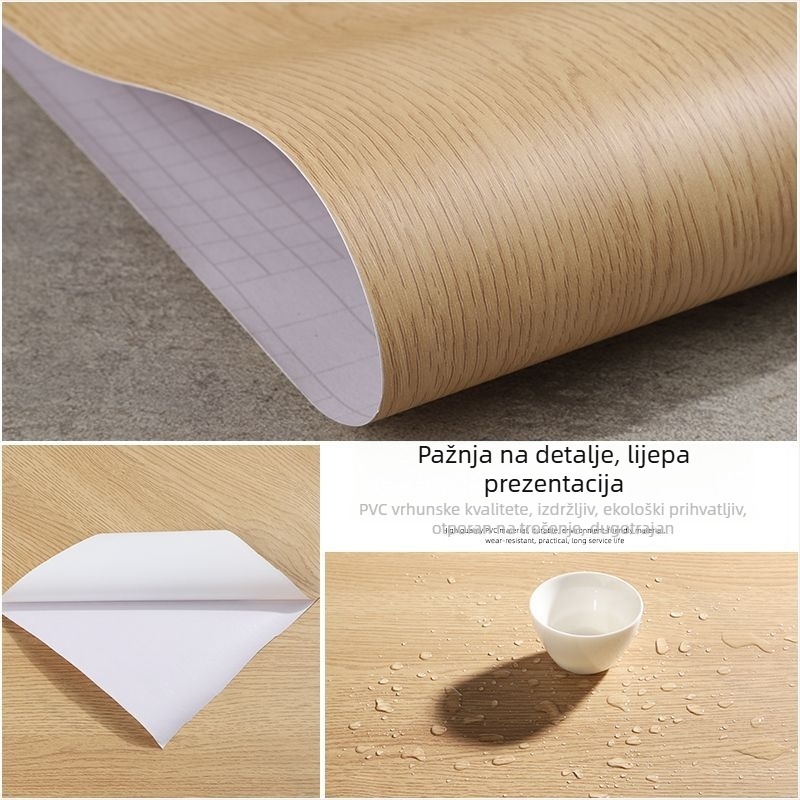 Self-adhesive tapeta s uzorkom drveta za obnovu namještaja – imitacija drveta, vodootporna, za ormare, komode i radne ploče.