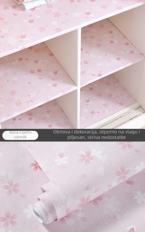 Garderobni unutarnji naljepnica PVC, samoljepljiva, otporna na toplinu i vlagu, floralni uzorak, vodootporna, za spavaću sobu, pastoralni stil