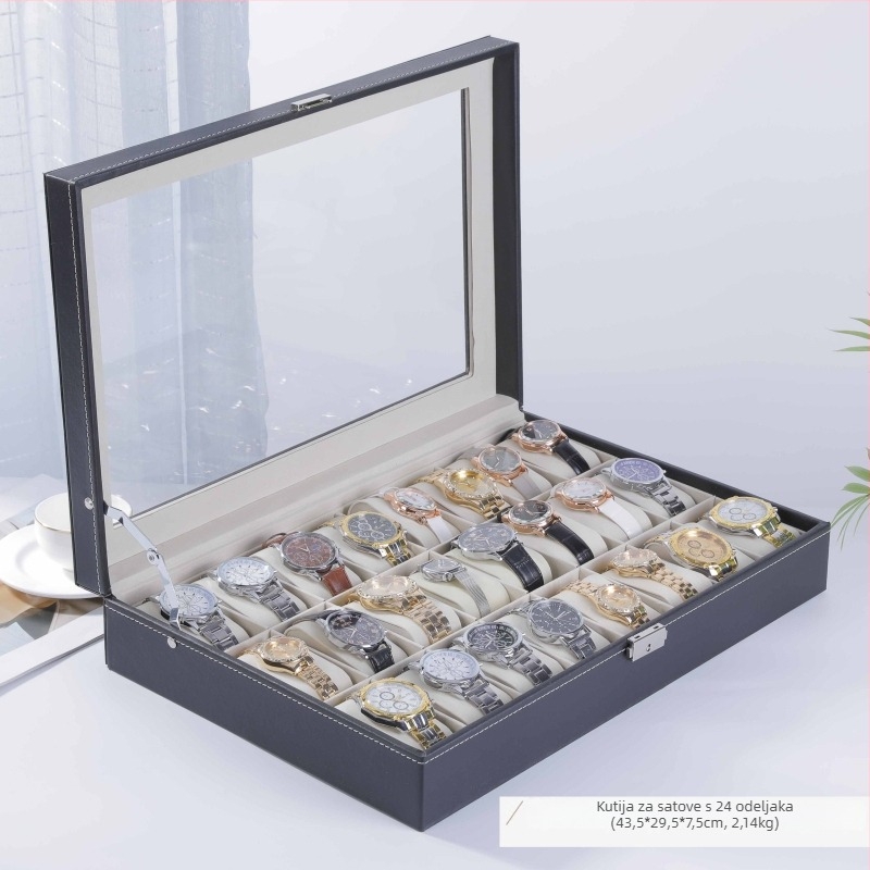 Kutija za satove, prilagođena koža, pravokutni oblik, višeslojna izrada, pogodna za poklon