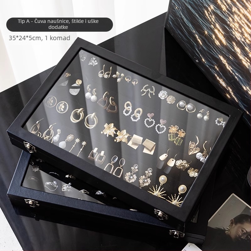 Taohuajia Kutija za nakit za broševe — Model Black leather brooch storage; Materijal Cortical; Stil Leisure; Vzor Jednobojan