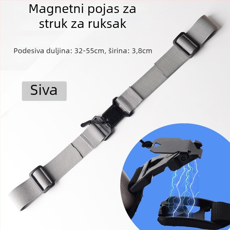 Kopča za pričvršćivanje kaiša na ruksak, protuklizni pojas, metalni materijal, jednobojni uzorak, proljeće 2024