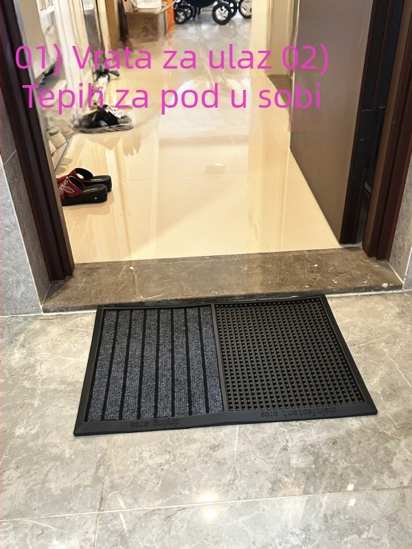 Ulazna gumena prostirka za pod, protuklizna, dezinfekcija, periva, moderan minimalistički stil, marka YMO