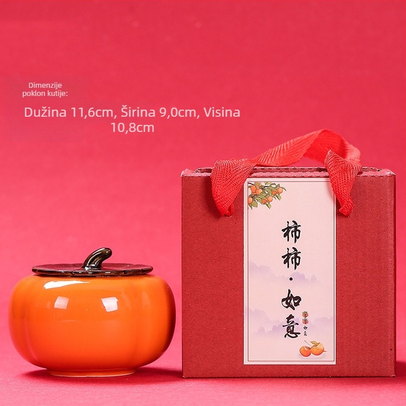 Keramički čajni set s prilagođenim logom, poklon kutija, crvena glazura, visoka temperaturna otpornost