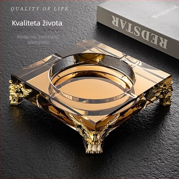 Stakleni duboki pepeljara — dekoracija i skladištenje, minimalistički do laganog luksuza, za dom, dnevni boravak, KTV, bar ili hotel.