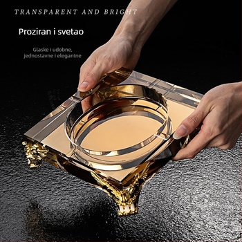 Stakleni duboki pepeljara — dekoracija i skladištenje, minimalistički do laganog luksuza, za dom, dnevni boravak, KTV, bar ili hotel.