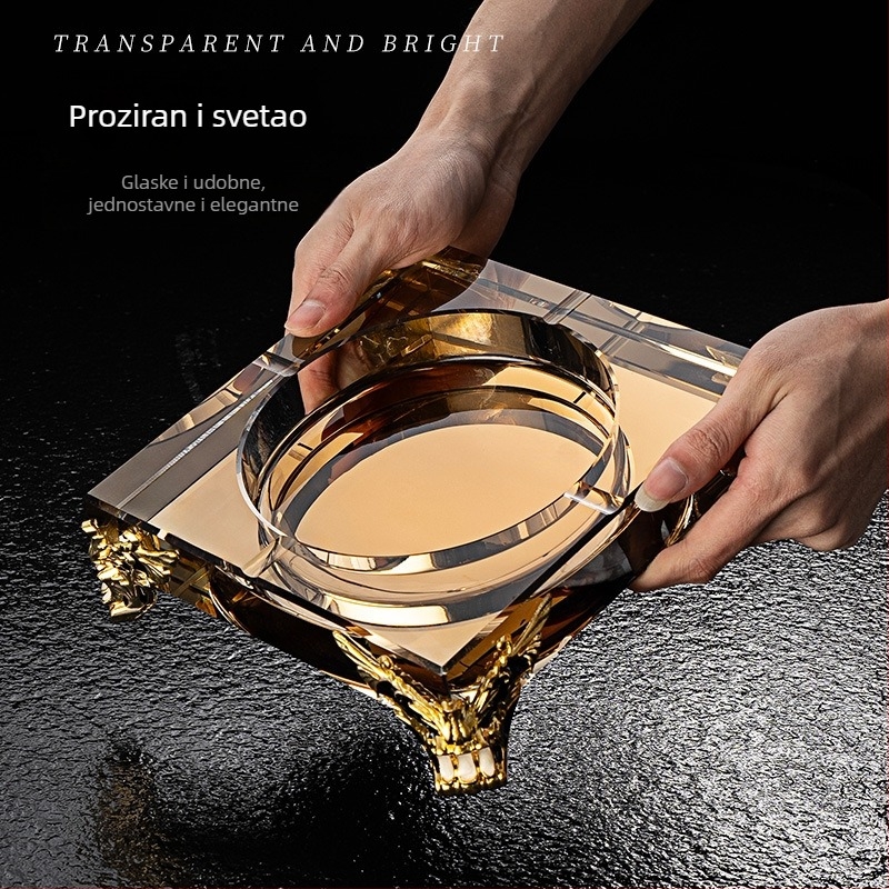 Stakleni duboki pepeljara — dekoracija i skladištenje, minimalistički do laganog luksuza, za dom, dnevni boravak, KTV, bar ili hotel.