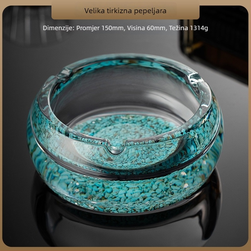 Stakleni duboki pepeljara — dekoracija i skladištenje, minimalistički do laganog luksuza, za dom, dnevni boravak, KTV, bar ili hotel.