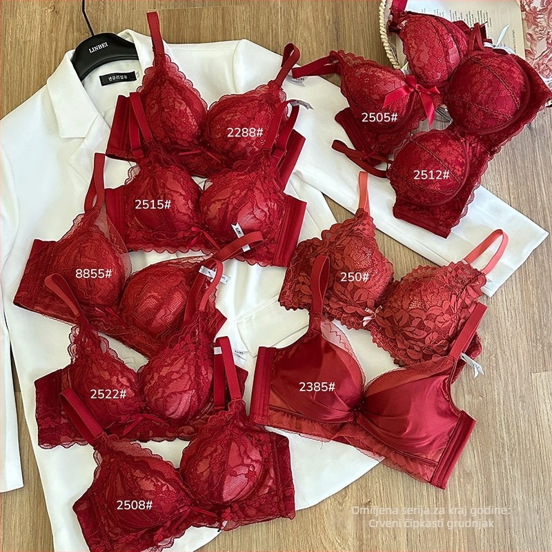 Bežični push-up grudnjak s košarom 3/4, čipka, najlon materijal (oblikovana šalica: gornja tanka, donja debela)