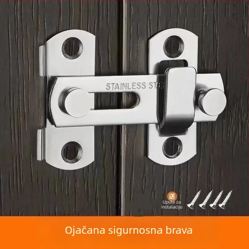 Nehrđajući čelični dverni zatvarač – Tip A, 90° brava, elektroplati završna obrada, Jinhao Hardware, moderni minimalistički dizajn za kupaonske klizne vrata