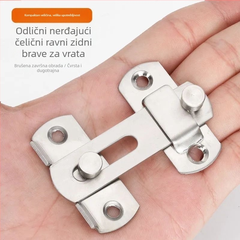 Nehrđajući čelični dverni zatvarač – Tip A, 90° brava, elektroplati završna obrada, Jinhao Hardware, moderni minimalistički dizajn za kupaonske klizne vrata