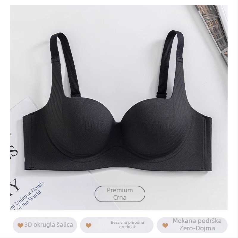 Ženski bežični push-up grudnjak s skupljanjem grudi, podesive naramenice, najlon/elastan