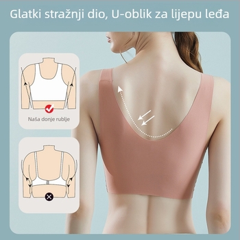 Luksuzni bešavni sportski grudnjak s fiksnim košaricama, bez žice, oblikovanje leđa, push-up za male grudi