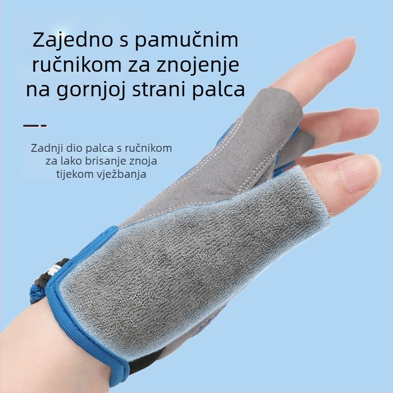 Dječje rukavice s polu prstima za sport, protivklizne, od akrilnih vlakana, unisex, za ljeto, proljeće i jesen