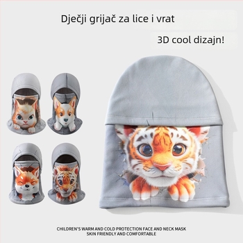 Dječja balaklava za skijanje, unisex, s fleecem uloškom, topla zaštita lica