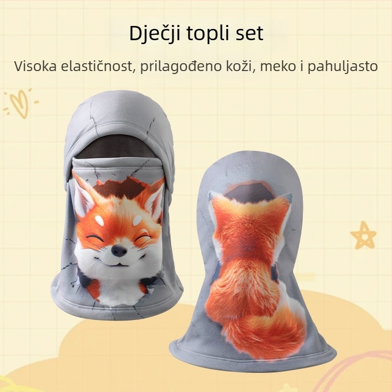 Dječja balaklava za skijanje, unisex, s fleecem uloškom, topla zaštita lica