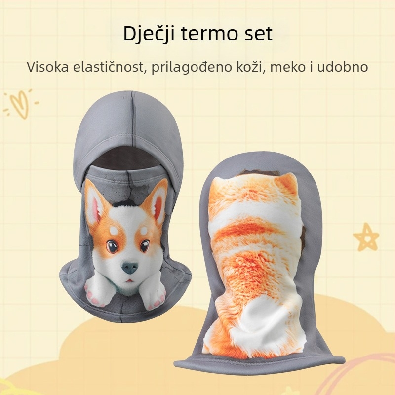 Dječja balaklava za skijanje, unisex, s fleecem uloškom, topla zaštita lica