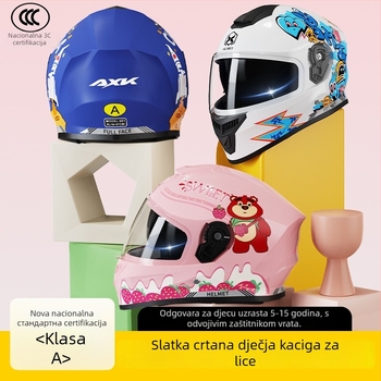AXK dječja kaciga s punim licem, ABS materijal, za električne motocikle, GB811-2022A certifikacija i 3C kod 2023091105021233