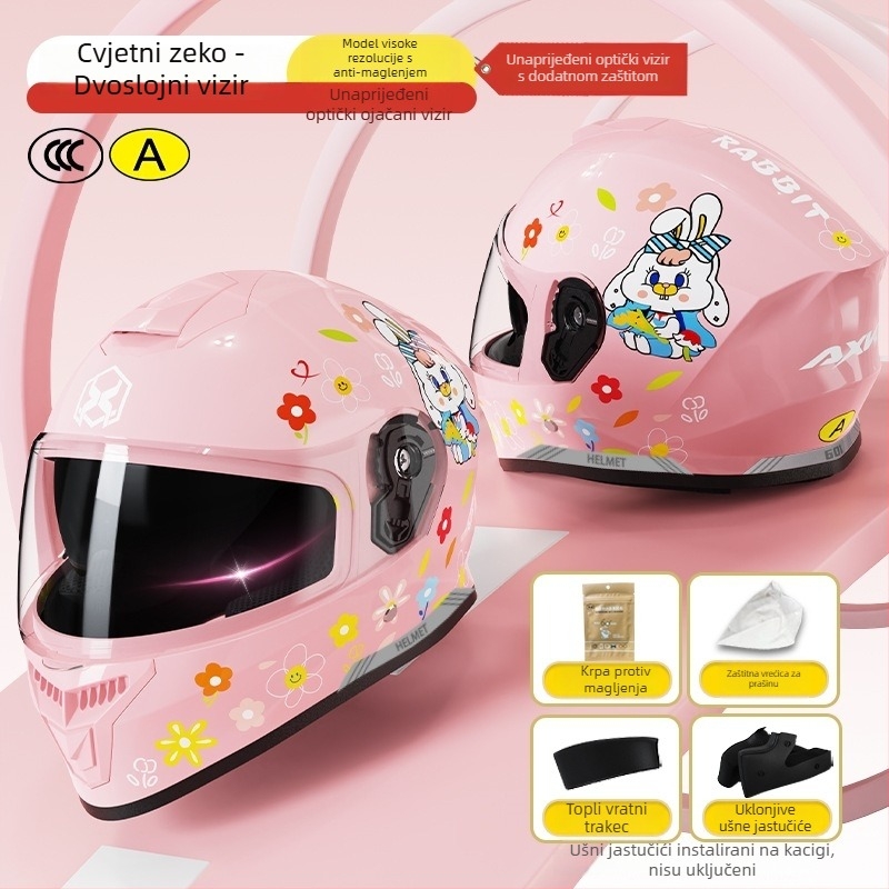 AXK dječja kaciga s punim licem, ABS materijal, za električne motocikle, GB811-2022A certifikacija i 3C kod 2023091105021233