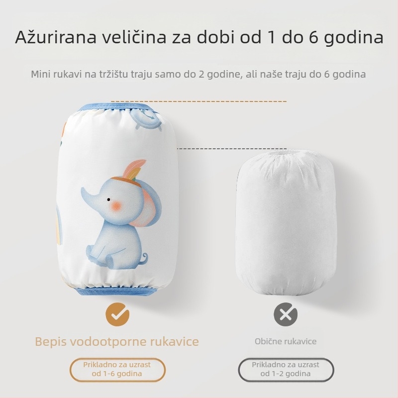 Dječje vodootporne navlake za ruke, brzo se suše, otporne na prljavštinu, cartoon uzorak, poliester, za uzrast 0–8 godina, sve sezone