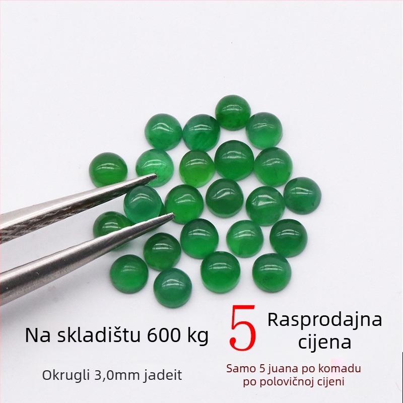 Prirodni nefritni prsten, okrugli kamen, VS čistoća, nefrit kamen, novi kineski stil