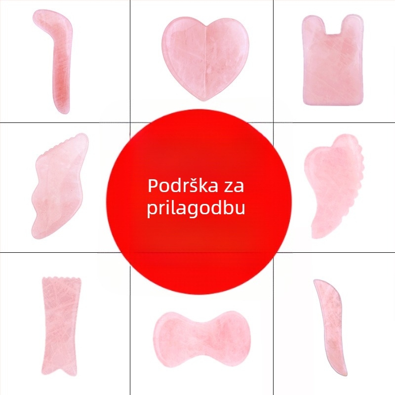 Gua sha pločica u obliku srca od kristalnog praha za masažu lica
