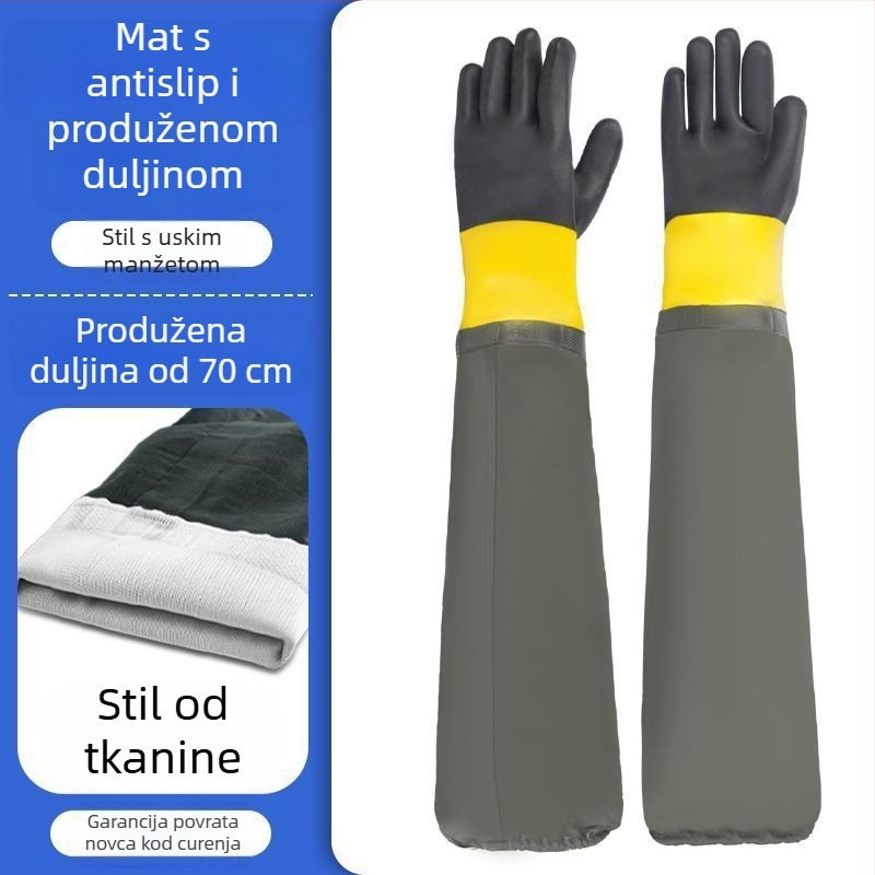 Zaštitne rukavice za pčelarstvo s dugim rukavima – PVC, normalna debljina, otporne na ubode i abraziju, vodootporne