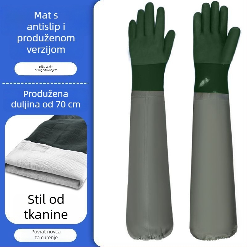 Zaštitne rukavice za pčelarstvo s dugim rukavima – PVC, normalna debljina, otporne na ubode i abraziju, vodootporne