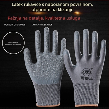 Radničke rukavice s latexnim premazom, otporne na trošenje i protuklizne, zaštitne rukavice za gradilište