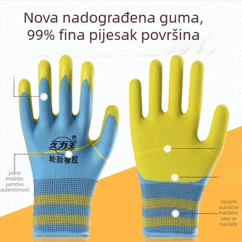 Radničke rukavice s latexnim premazom, otporne na trošenje i protuklizne, zaštitne rukavice za gradilište