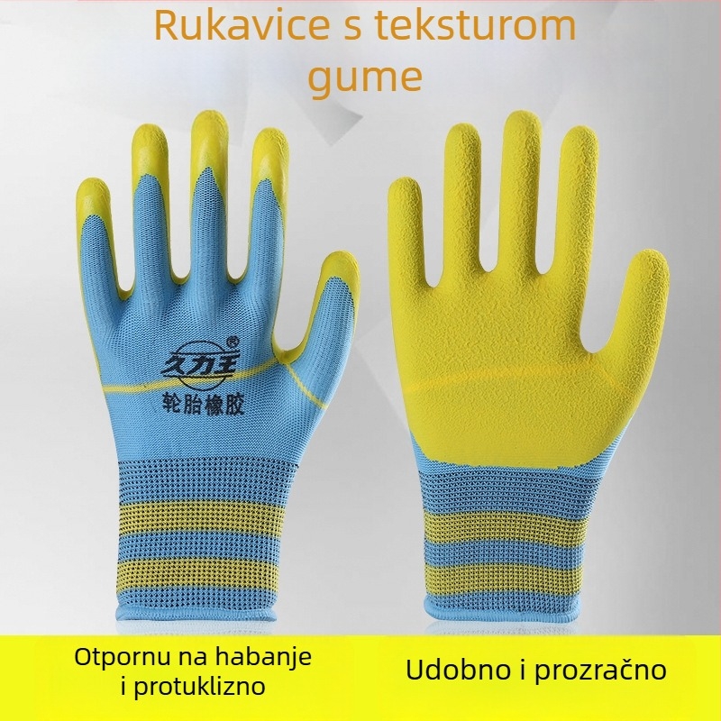 Radničke rukavice s latexnim premazom, otporne na trošenje i protuklizne, zaštitne rukavice za gradilište
