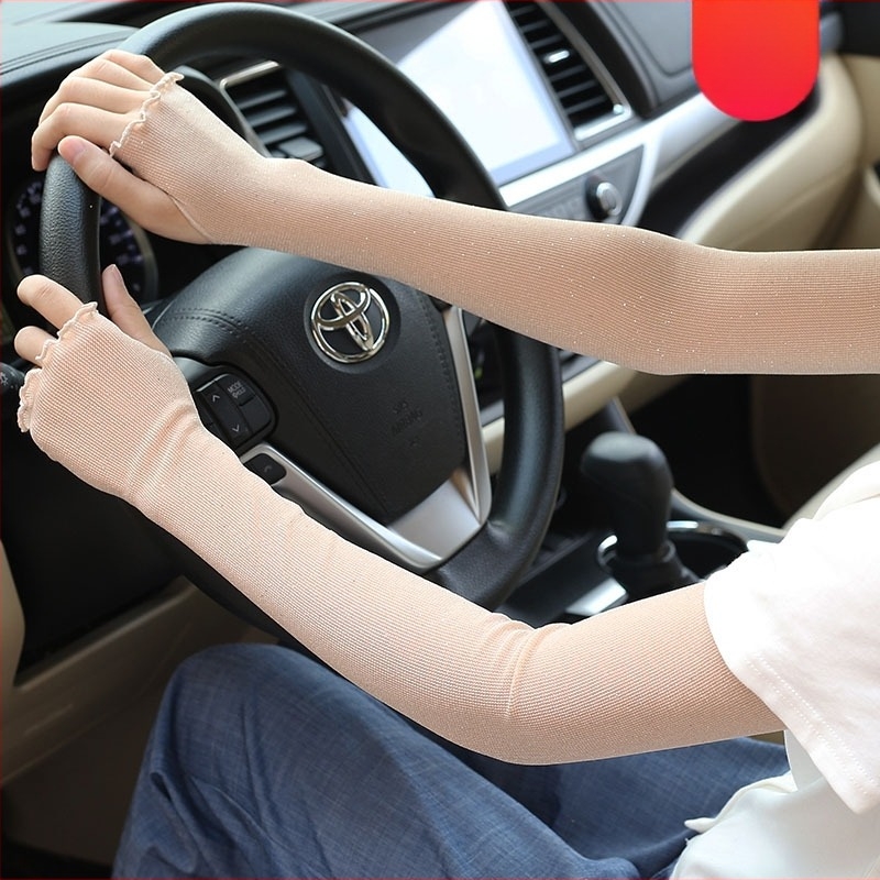 Ženski mrežasti predlaktni štitnik za sunčevu zaštitu za ljetnu vožnju biciklom, dugi dizajn s otvorenim prstima, prozračan