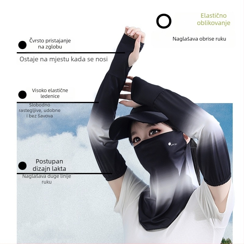 Nylon Ice Silk rukavi za podlaktice, unisex, UV zaštita za vožnju i biciklizam, sadržaj 71–80% najlona, stil Fresh and Sweet, proljeće 2025, brend Huanjie