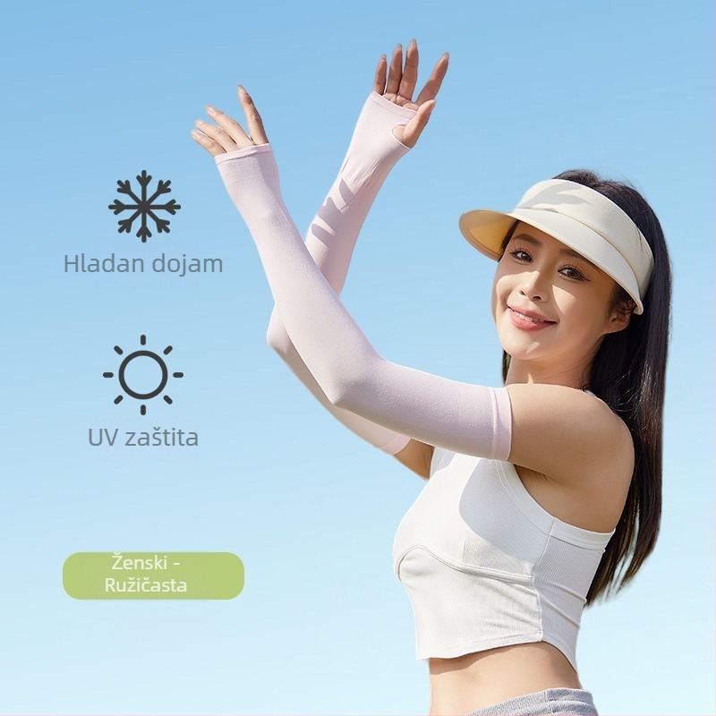 Ženske UPF50+ Ice Silk zaštitne rukave – hlađenje za vožnju automobilom i biciklizam