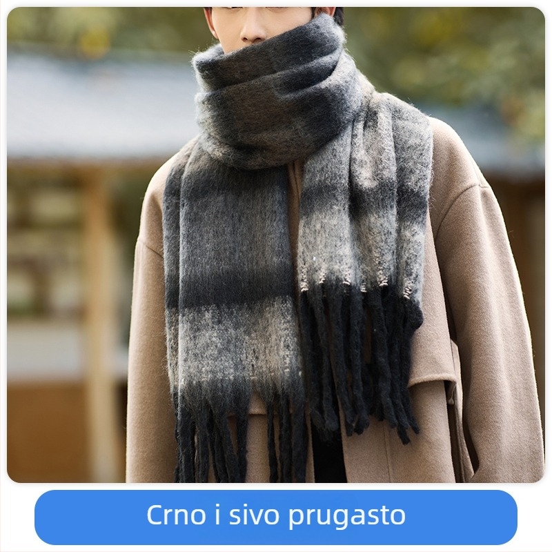 Muški zimski šal, topao i debeli, za vanjsku odjeću, 2025 novi model