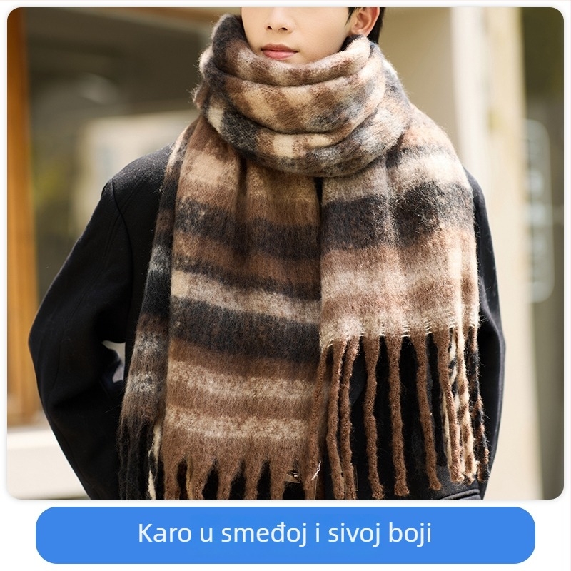 Muški zimski šal, topao i debeli, za vanjsku odjeću, 2025 novi model