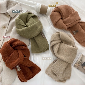 Unisex pleteni šal u korejskom stilu, umjetni kašmir, topao zimski dodatak, poliester 85% / vuna 15%