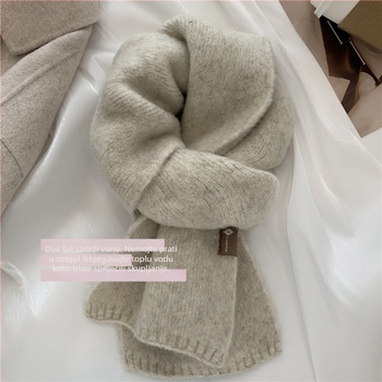 Unisex pleteni šal u korejskom stilu, umjetni kašmir, topao zimski dodatak, poliester 85% / vuna 15%