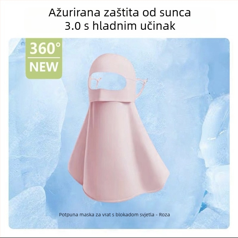 Maska za cijelo lice - prozračna, UV zaštita, otporna na vjetar, zaštita od prašine (Ice Silk poliester tkanina)
