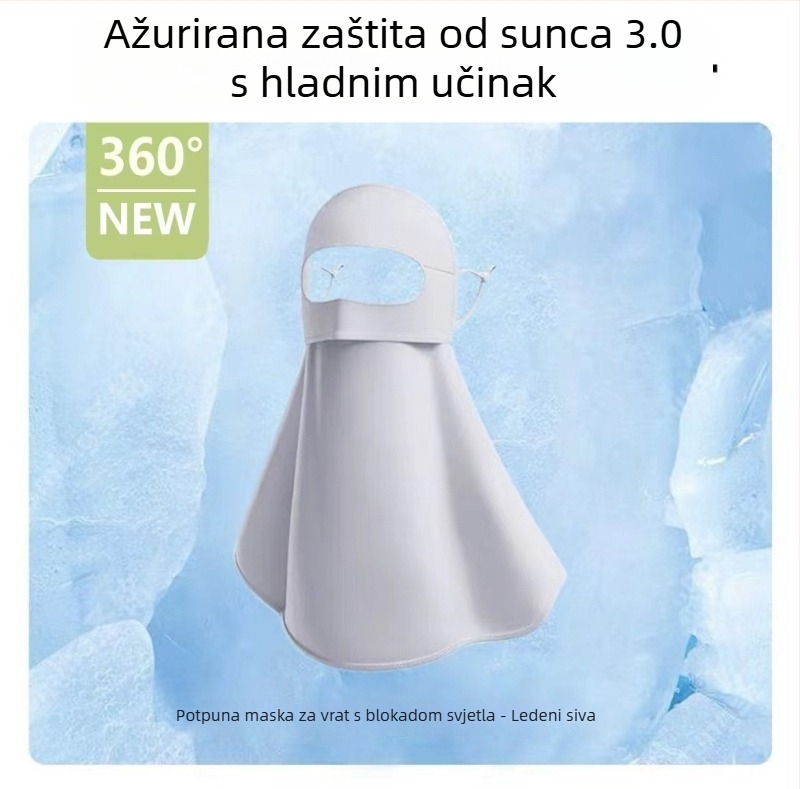 Maska za cijelo lice - prozračna, UV zaštita, otporna na vjetar, zaštita od prašine (Ice Silk poliester tkanina)