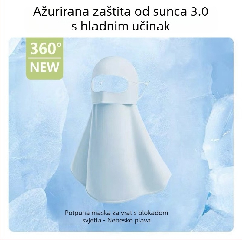Maska za cijelo lice - prozračna, UV zaštita, otporna na vjetar, zaštita od prašine (Ice Silk poliester tkanina)