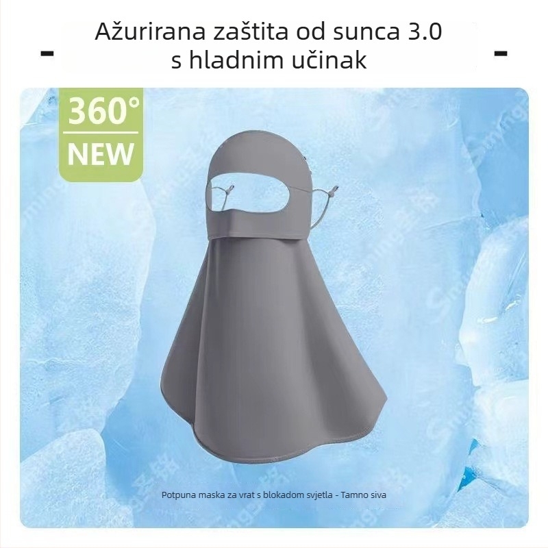Maska za cijelo lice - prozračna, UV zaštita, otporna na vjetar, zaštita od prašine (Ice Silk poliester tkanina)
