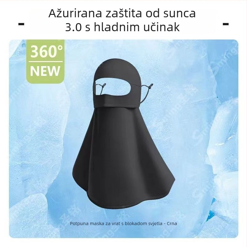 Maska za cijelo lice - prozračna, UV zaštita, otporna na vjetar, zaštita od prašine (Ice Silk poliester tkanina)