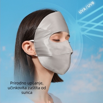 Maska za lice od Mulberry svilene za odrasle, UV zaštita, prozračna, potpuno prekrivanje lica, proljeće 2025