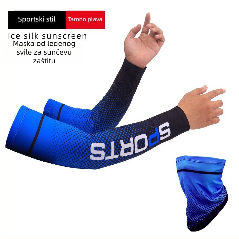 Ice silk maska za lice i vrat - zaštita od sunca, brzo sušenje, zaštita od prašine; poliester 81–95%, spandeks ≤10%; gradski stil, pola lice pokrivenost; proljeće 2023
