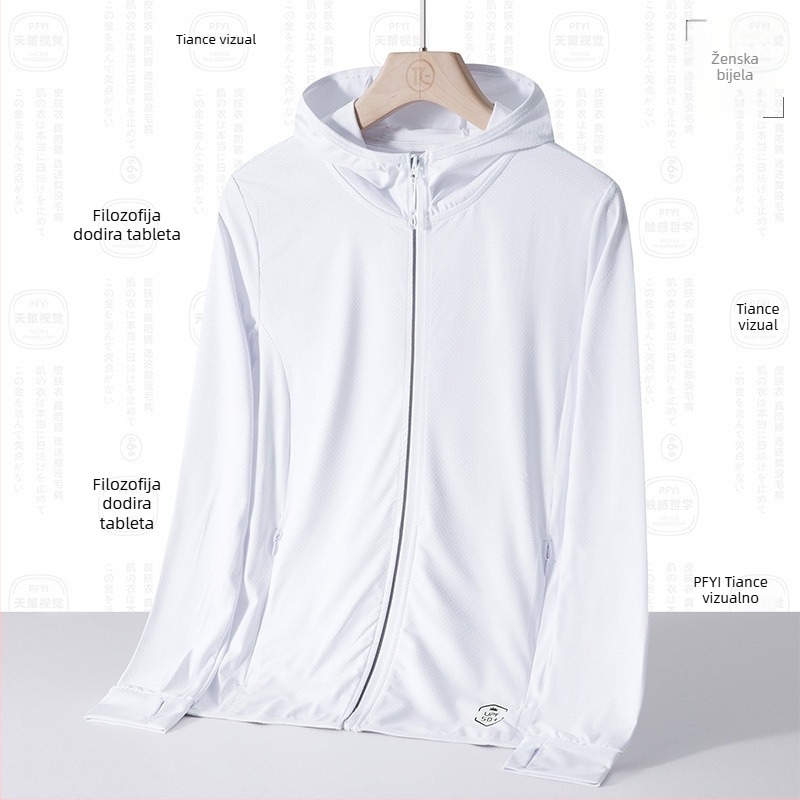 Unisex windbreaker jakna za vanjsku upotrebu s UPF50+ zaštitom od sunca, prozračni poliester, kapuljača