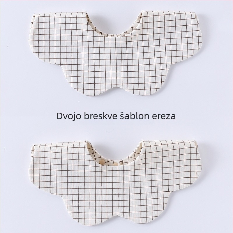 Bejbi dvostrani korejskog stila bib, 100% pamuk, anti-slina, unisex, za novorođenčad, jesen-zima