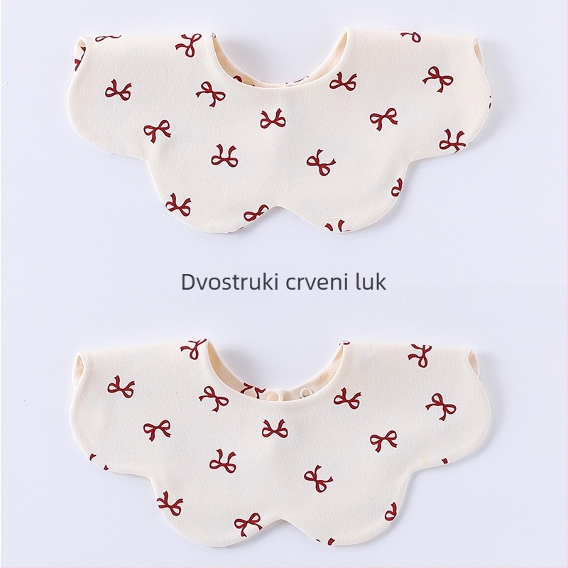 Bejbi dvostrani korejskog stila bib, 100% pamuk, anti-slina, unisex, za novorođenčad, jesen-zima