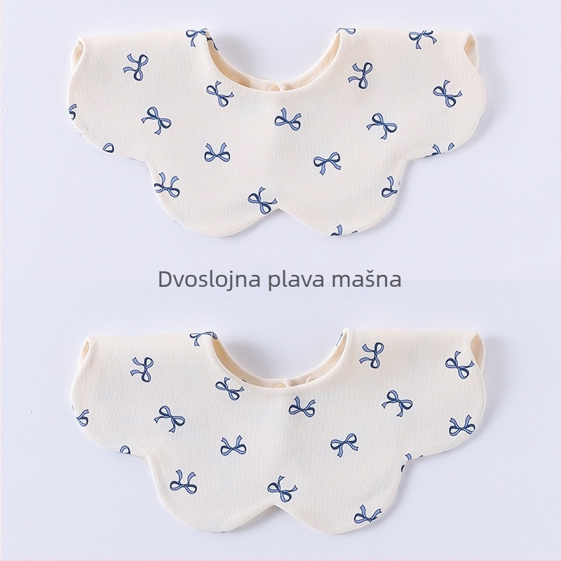 Bejbi dvostrani korejskog stila bib, 100% pamuk, anti-slina, unisex, za novorođenčad, jesen-zima
