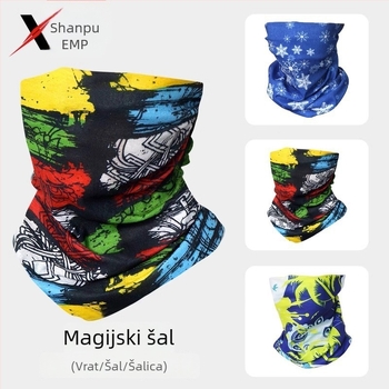 Šal za vrat za vožnju biciklom s zaštitom od sunca i vjetra, za muškarce (Uzorak: Slomljeni cvjetovi; Model: A1P30; Marka: Fan yi)