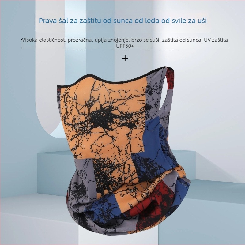 Maska za vožnju biciklom s punom UV zaštitom, poliester, unisex, šal za vrat